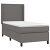 vidaXL Boxspringbett mit Matratze Grau 80x200 cm Kunstleder