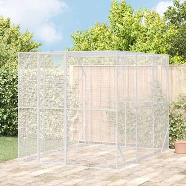 vidaXL Vogelk&auml;fig Anthrazit 210 x 304 x 213 cm Verzinkter Stahl