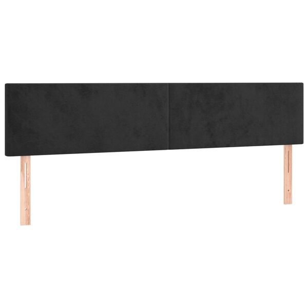 vidaXL Kopfteile Schwarz 200x5x78/88 cm Samt