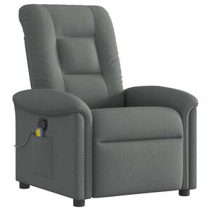 vidaXL Massage-Relaxsessel, Stoff, Dunkelgrau
