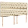vidaXL Boxspringbett mit Matratze Creme 180x200 cm Stoff