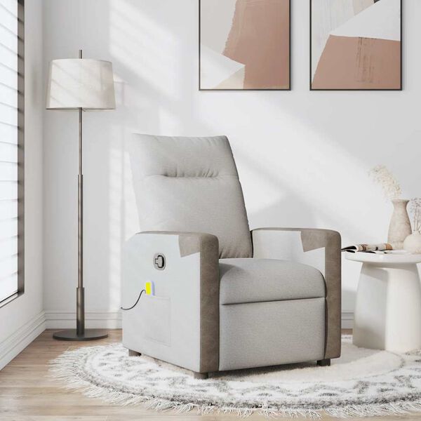 vidaXL Massagesessel Wolkengrau Stoff