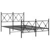 vidaXL Bettgestell mit Kopf- und Fu&szlig;teil Metall Schwarz 120x200 cm