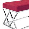 vidaXL Sitzbank Weinrot Samt und Edelstahl