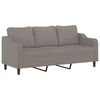 vidaXL 3-tlg. Sofagarnitur mit Kissen Taupe Stoff