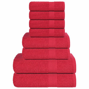 vidaXL 8-tlg. Handtuch-Set FROGN Rot 360 g/m&sup2;