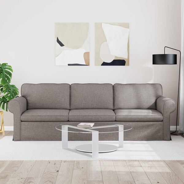 vidaXL Sofa 210cm Taupe Metall