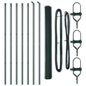 vidaXL Bodenmontierter Sechseckzaun 10 x 1,6 m PVC-beschichteter Stahl