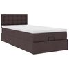 vidaXL Ottoman-Bett mit Matratze Dunkelbraun 90x200 cm Stoff