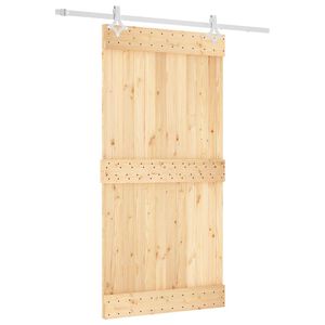 vidaXL Schiebet&uuml;r 100 x 210 cm Massivkiefer (Unbehandelt)
