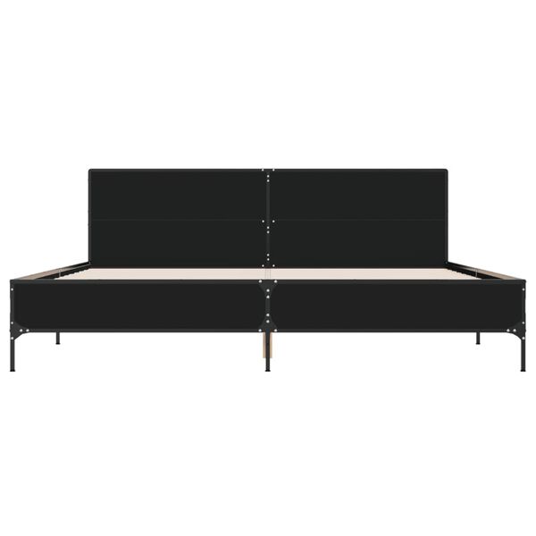 vidaXL Bettgestell Schwarz 200x200 cm Holzwerkstoff und Metall