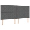 vidaXL LED Boxspringbett mit Matratze Dunkelgrau 200 x 200 cm Stoff