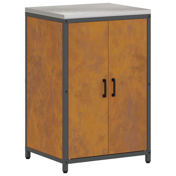 vidaXL K&uuml;chenaufbewahrung mit Regal Rostig 60 x 50 x 92 cm Stahl