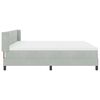 vidaXL Boxspringbett mit Matratze Hellgrau 200 x 200 cm Polyester