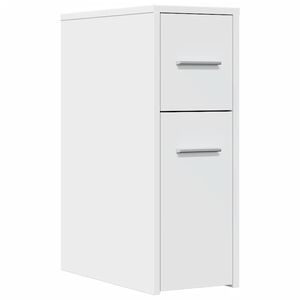 vidaXL Badschrank Schmal mit Rollen Wei&szlig; Holzwerkstoff