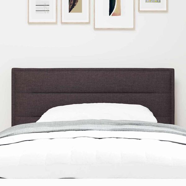 vidaXL LED Kopfteil mit LED-Lichtleisten Dunkelbraun 90 cm Polyester