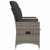 vidaXL Gartensofa 2-Sitzer Verstellbar mit Tisch Grau Poly Rattan
