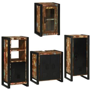 vidaXL Badezimmerm&ouml;bel-Set 4 stk. Mehrfarbig 55 x 35 x 60 cm