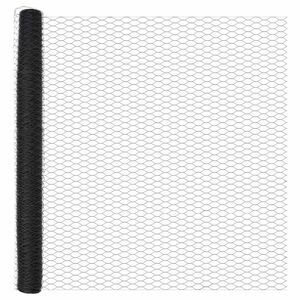 vidaXL Sechseckzaun mit Pfosten 10 x 1,6 m PVC-beschichteter Stahl