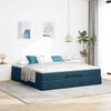 vidaXL Ottoman-Bett mit Matratze Dunkelblau 180x200 cm Samt
