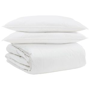 vidaXL Bettdecken Set mit Kissen 3 pcs Wei&szlig; Daunenfeder