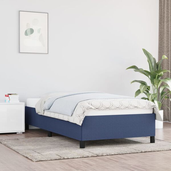 vidaXL Bettgestell ohne Matratze Blau 100x200 cm Stoff