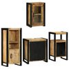 vidaXL Badezimmerm&ouml;bel-Set mit Regal 4 pcs Braun Massives Mangoholz