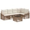 vidaXL Gartensofa-set Verstellbar 6 pcs Beige Poly-Rattan
