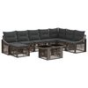 vidaXL Gartensofa-set 9 stk. Grau und Dunkelgrau Poly-Rattan