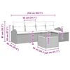 vidaXL Gartensofa-set mit Speicher 6 pcs Beige und Creme Poly-Rattan