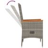 vidaXL 9-tlg. Garten-Essgruppe mit Kissen Grau Poly Rattan
