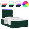 vidaXL Ottoman-Bett mit Matratzen & LEDs Dunkelgrün 120x190 cm Samt