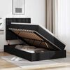 vidaXL Bett mit Stauraum und LED Schwarz 120 x 190 cm Kunstleder