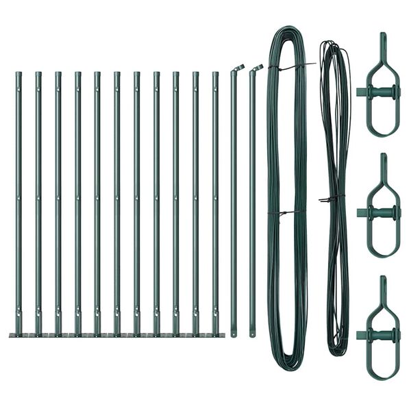vidaXL Zaunpfosten 13 pcs Gr&uuml;n Stahl