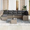 vidaXL Garten-Sofa-Set mit Kissen 8 pcs Grau Poly Rattan