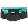 vidaXL Gartensofa-set mit Kissen mit Kissen 5 pcs Schwarz Poly Rattan