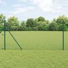 vidaXL Zaunpfosten Gr&uuml;n 25 x 1 m (40 x 40 mm Maschen) Stahl und PVC