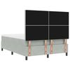 vidaXL Boxspringbett mit Matratze Hellgrau 140 x 190 cm Samt