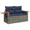 vidaXL 8-tlg. Garten-Sofagarnitur mit Kissen Braun Poly Rattan Akazie