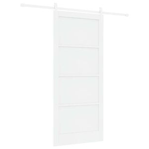 vidaXL Schiebet&uuml;r ORKDAL Wei&szlig; 93 x 211 cm Massives Kiefernholz