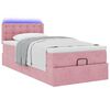 vidaXL Ottoman-Bett mit Matratze & LEDs Rosa 100x200 cm Samt