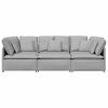 vidaXL Modulares Sofa mit Kissen Stoff Wolkengrau