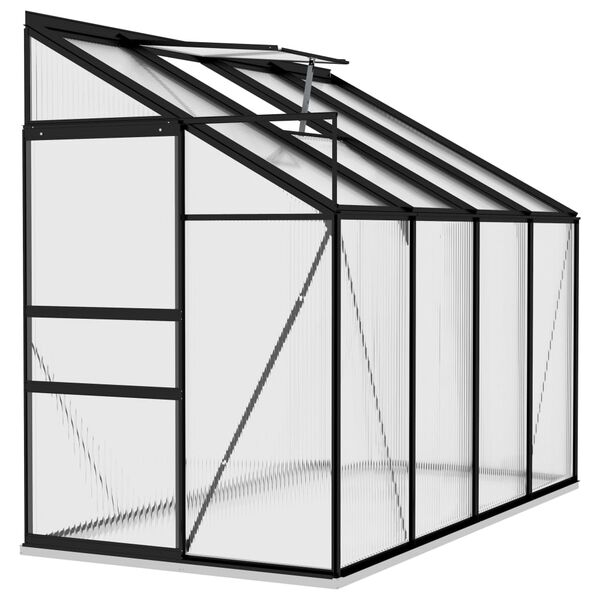 vidaXL Anlehngew&auml;chshaus Anthrazit Aluminium 5,24 m&sup3;