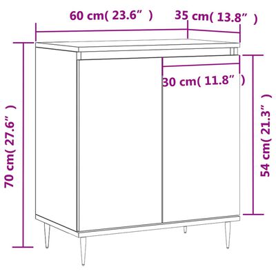 vidaXL Sideboard Betongrau 60x35x70 cm Holzwerkstoff