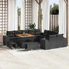 vidaXL Gartensofa-set mit Kissen 13 pcs Schwarz Poly-Rattan