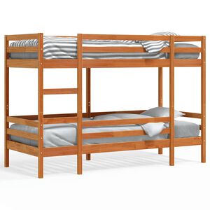 vidaXL Etagenbett Wachsbraun 75x190 cm Massivholz Kiefer