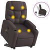 vidaXL Massagesessel mit Aufstehhilfe Dunkelbraun Stoff
