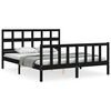 vidaXL Bettgestell ohne Matratze Schwarz King Size Massivholz Kiefer