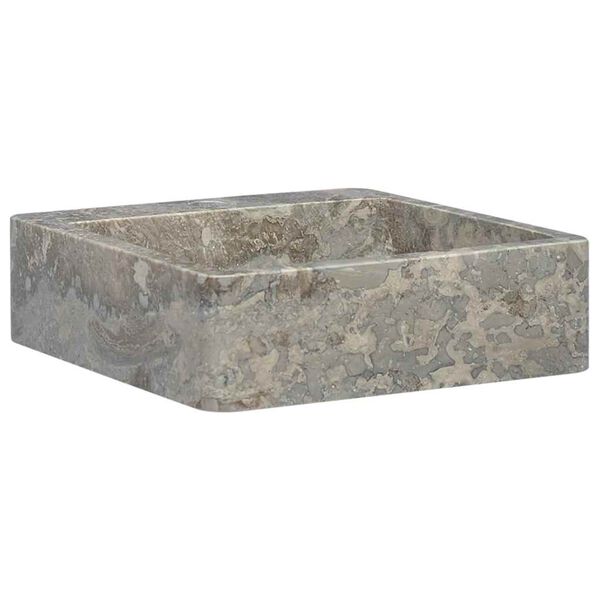 vidaXL Waschbecken Grau 40x40x12 cm Marmor