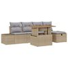 vidaXL Gartensofa-set 6 stk. Beige Poly-Rattan